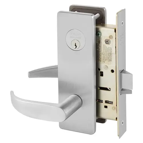 Classroom Security Intruder Double Cylinder Mortise Lock with P Lever and LS Escutcheon Satin Chrome Finish