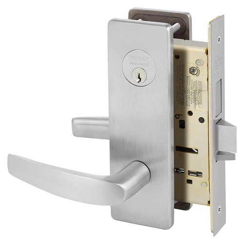 Classroom Security Intruder Double Cylinder with Deadbolt and Auxiliary Latch Mortise Lock with B Lever and LS Escutcheon Satin Chrome Finish