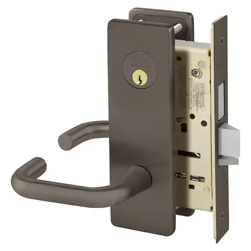 Classroom Security Intruder Double Cylinder with Deadbolt and Auxiliary Latch Mortise Lock with J Lever and LS Escutcheon Oil Rubbed Bronze Finish