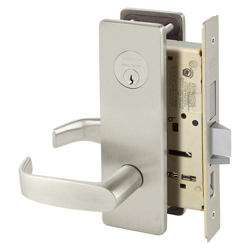 Mortise Lock Satin Nickel Plated Clear Coated