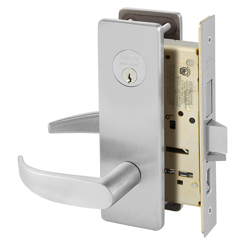 Apartment Corridor Mortise Lock with P Lever and LS Escutcheon Satin Chrome Finish