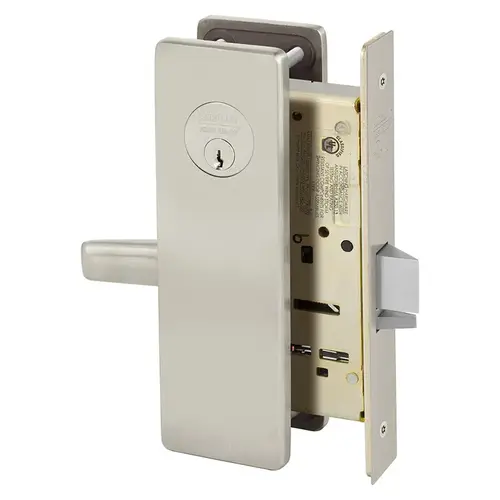 Mortise Lock Satin Nickel Plated Clear Coated