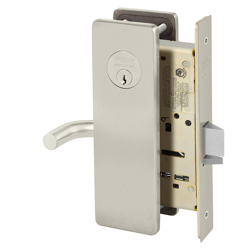 Mortise Lock Satin Nickel Plated Clear Coated