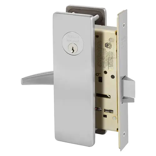 All Purpose Holdback Mortise Lock with P Lever and LS Escutcheon Satin Chrome Finish