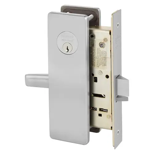 Storeroom Service Mortise Lock with B Lever and LS Escutcheon Satin Chrome Finish