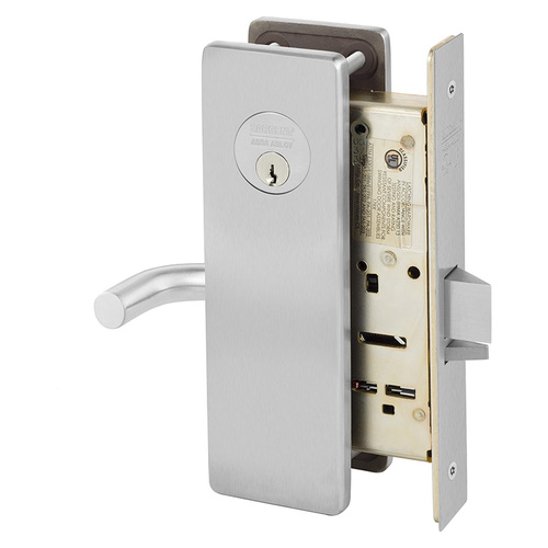 Storeroom Service Mortise Lock with J Lever and LS Escutcheon Satin Chrome Finish