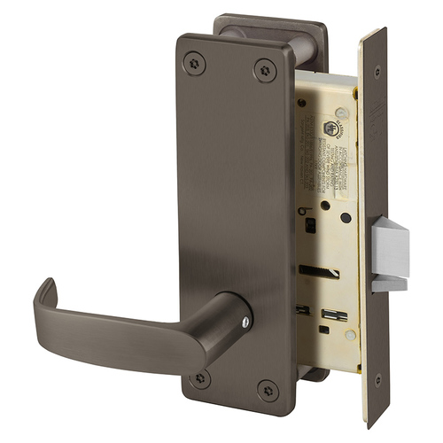 Communication Exit Mortise Lock with L Lever and LS Escutcheon Oil Rubbed Bronze Finish