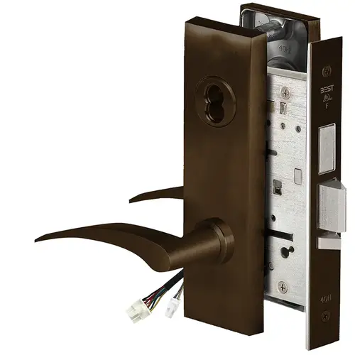 Electric Mortise Lock Satin Bronze Blackened Satin Relieved Clear Coated