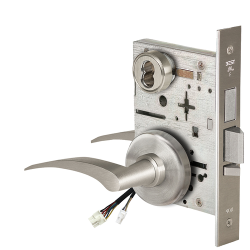 Electric Mortise Lock Satin Nickel Plated Clear Coated