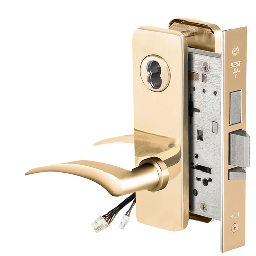 Electric Mortise Lock Bright Brass