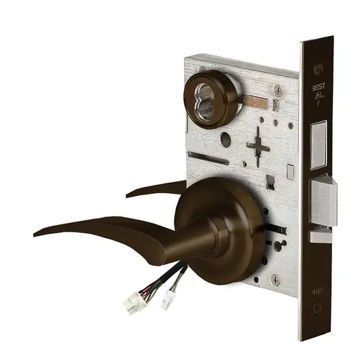 Electric Mortise Lock Satin Bronze Blackened Satin Relieved Clear Coated