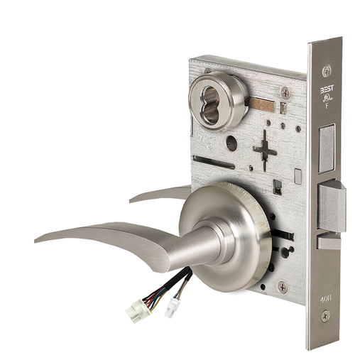 Electric Mortise Lock Satin Nickel Plated Clear Coated