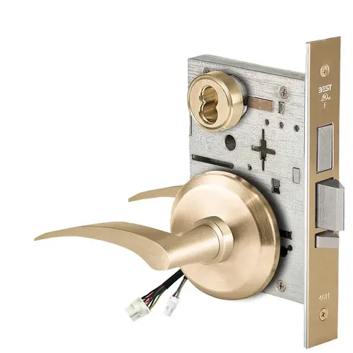 Electric Mortise Lock Satin Brass