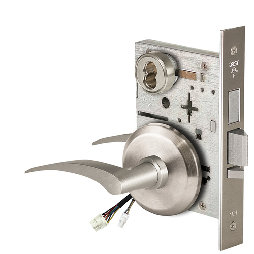 Electric Mortise Lock Satin Nickel Plated Clear Coated