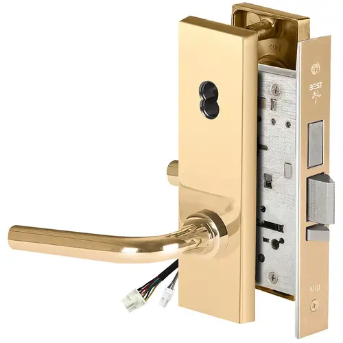 Electric Mortise Lock Bright Brass