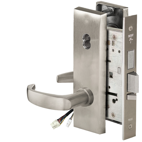 Electric Mortise Lock Satin Nickel Plated Clear Coated