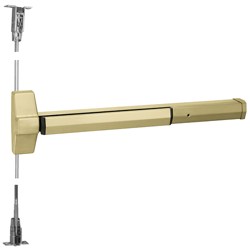 Concealed Vertical Rod Exit Devices Satin Brass