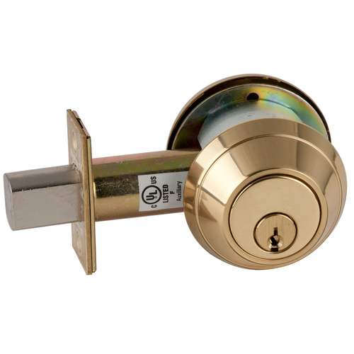 B662P Double Cylinder Deadbolt, Bright Polished Brass