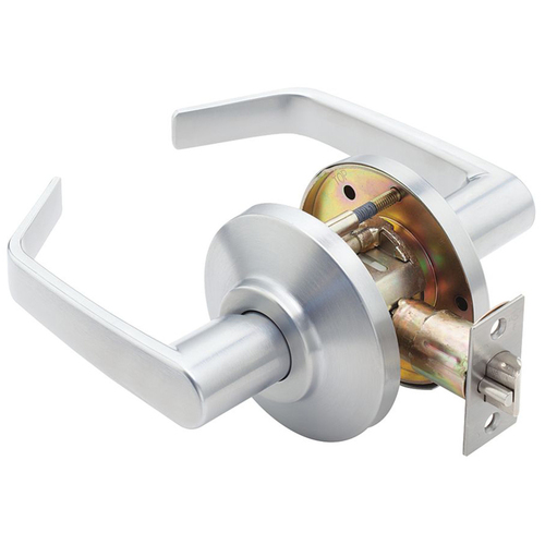 7K Series 2-3/8" Backset Passage 15 Lever and D Rose S3 ANSI Strike Satin Chrome Finish