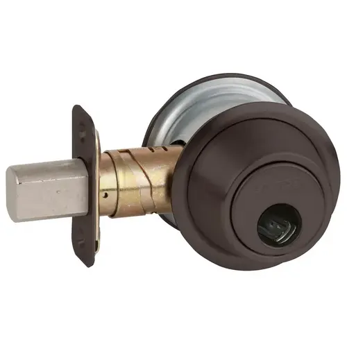 Single Cylinder Deadbolt, Grade 2, Adjustable 2-3/8" or 2-3/4" Backset, Less Cylinder, Aged Bronze