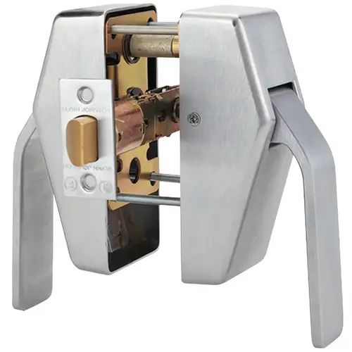 Push / Pull Latch with 2-3/4" Backset and E5 Engraving Satin Chrome Finish