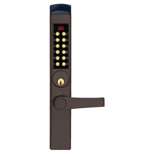 Pushbutton Lock Dark Bronze Brass Accents