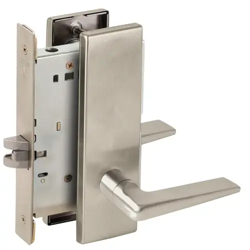 Passage Mortise Lock with 05 Lever and N Escutcheon Satin Nickel Finish