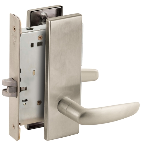 Passage Mortise Lock with 07 Lever and N Escutcheon Satin Nickel Finish