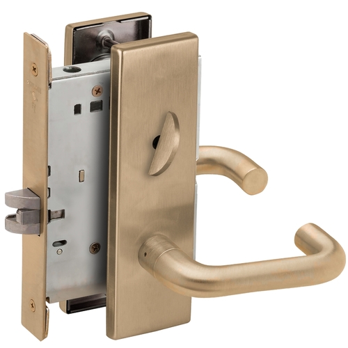 Bed / Bath Privacy Mortise Lock with 03 Lever and N Escutcheon Antique Brass Finish