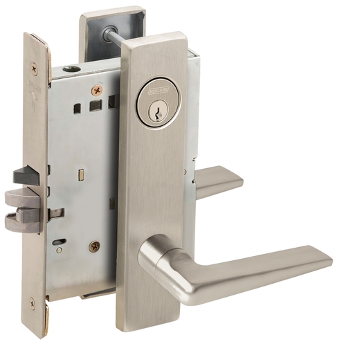 Storeroom Mortise Lock with C Keyway with 05 Lever and L Escutcheon Satin Nickel Finish