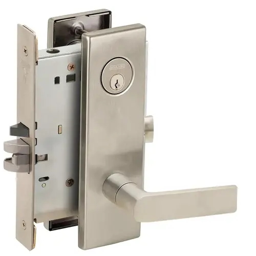 Storeroom Mortise Lock with C Keyway with 01 Lever and N Escutcheon Satin Nickel Finish