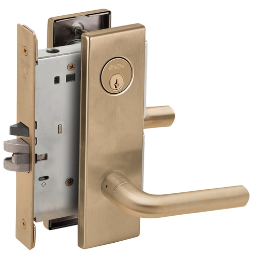 Apartment Entry Mortise Lock with C Keyway with 02 Lever and N Escutcheon Antique Brass Finish