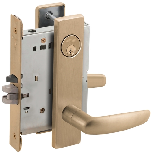 Institution Mortise Lock with C Keyway with 07 Lever and L Escutcheon Antique Brass Finish