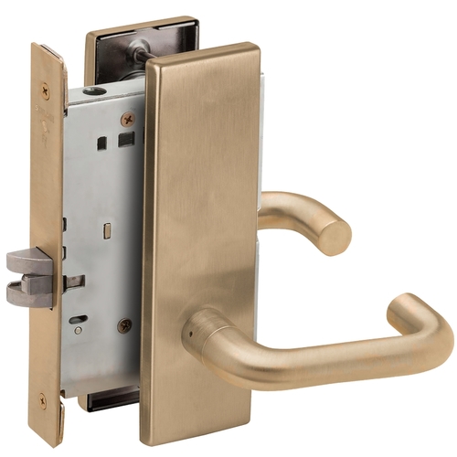 Passage Mortise Lock with 03 Lever and N Escutcheon Antique Brass Finish