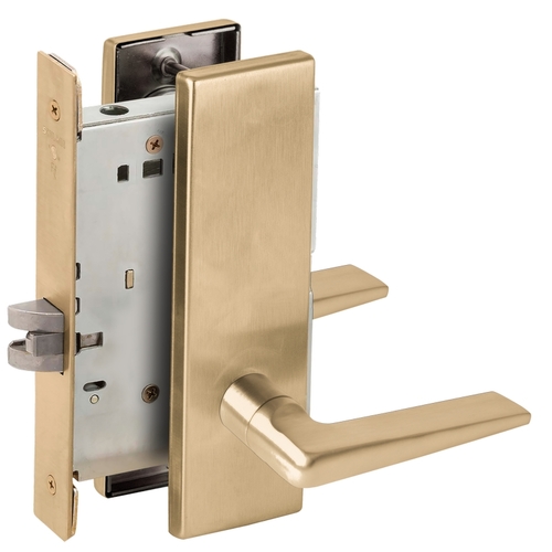 Passage Mortise Lock with 05 Lever and N Escutcheon Satin Brass Finish