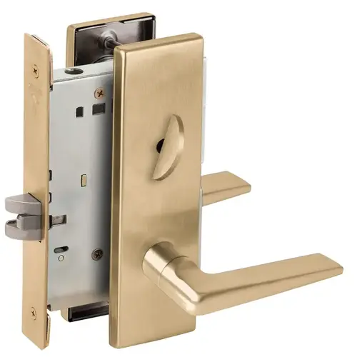 Bed / Bath Privacy Mortise Lock with 05 Lever and N Escutcheon Satin Brass Finish