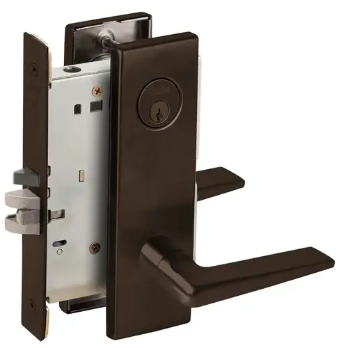 Storeroom Mortise Lock with C Keyway with 05 Lever and N Escutcheon Aged Bronze Finish