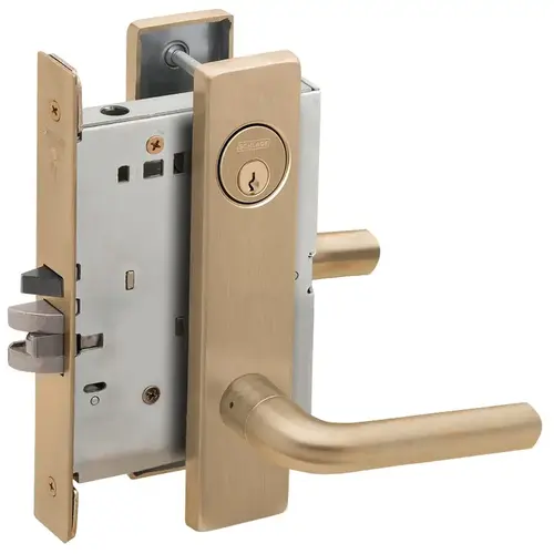 Entry / Office Mortise Lock with C Keyway with 02 Lever and L Escutcheon Antique Brass Finish