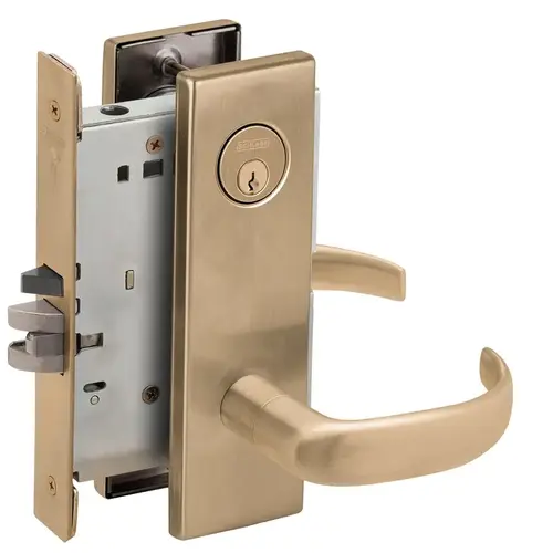 Institution Mortise Lock with C Keyway with 17 Lever and N Escutcheon Antique Brass Finish