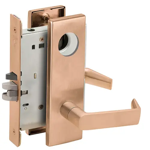 Storeroom Mortise Lock Less Cylinder with 06 Lever and N Escutcheon Satin Bronze Finish