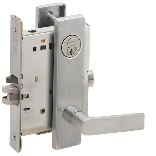 Mortise Lock Satin Stainless Steel Antimicrobial Coated