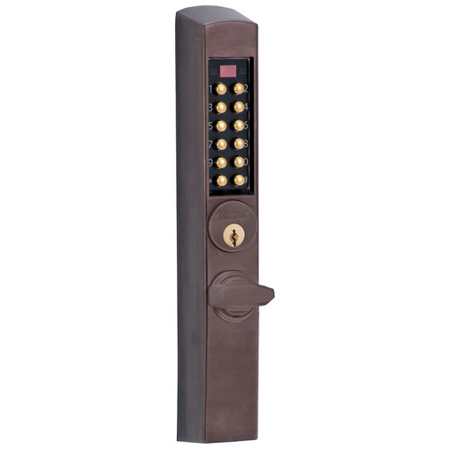 Pushbutton Lock Dark Bronze Brass Accents