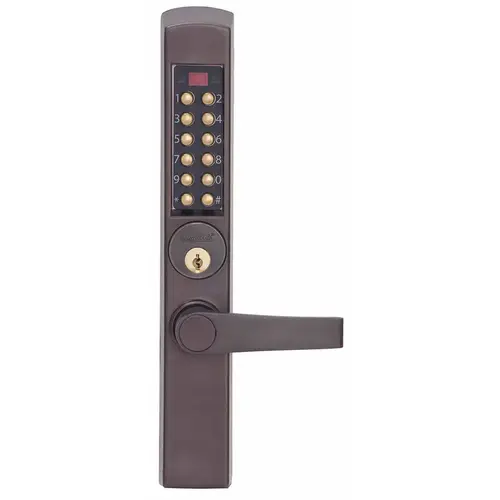 Pushbutton Lock Dark Bronze Brass Accents