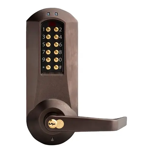 Pushbutton Lock Dark Bronze Brass Accents