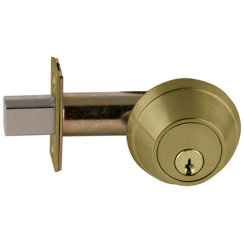 Grade 1 Cylinder Only Deadbolt C Keyway with 12297 Latch and 10094 Strike Antique Brass Finish