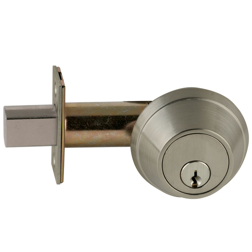 Grade 1 Cylinder Only Deadbolt C Keyway with 12297 Latch and 10094 Strike Satin Nickel Finish