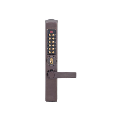 Pushbutton Lock Dark Bronze Brass Accents