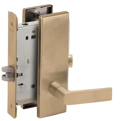 Passage Mortise Lock with 01 Lever and N Escutcheon Antique Brass Finish