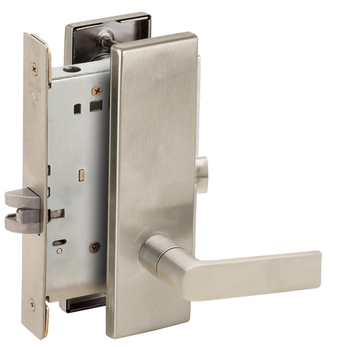 Passage Mortise Lock with 01 Lever and N Escutcheon Satin Nickel Finish