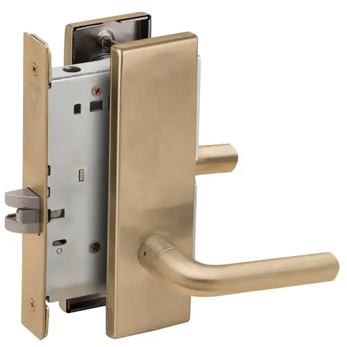 Passage Mortise Lock with 02 Lever and N Escutcheon Antique Brass Finish